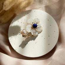 Load image into Gallery viewer, Mother Of Pearl with Lapis Lazuli Brooch / Pendant
