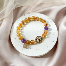 Load image into Gallery viewer, Om Citrine with Amethyst Bracelet
