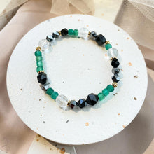 Load image into Gallery viewer, Green Onyx , Terahertz, Rainbow Obsidian with Clear Quartz Bracelet
