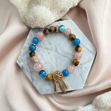 Load image into Gallery viewer, Agate , Tiger Eye with Rose Quartz Bracelet
