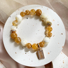 Load image into Gallery viewer, Mother Of Pearl , Citrine with Prosperity Gold Bracelet
